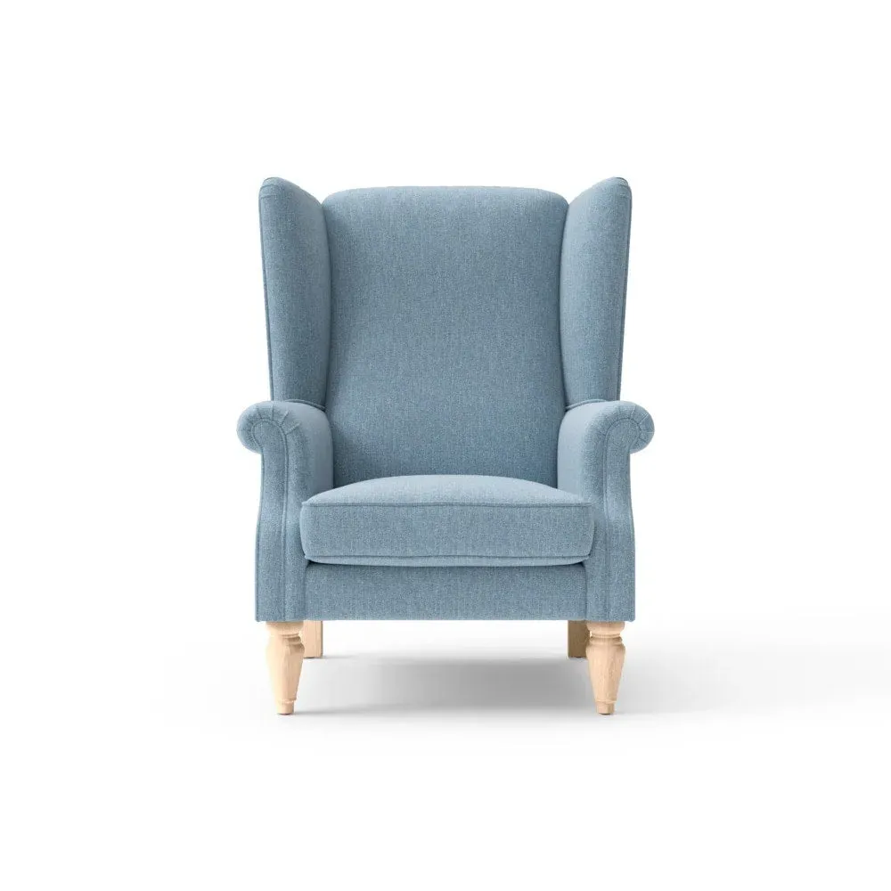 Winged Armchair - Teal, Rustic Weave