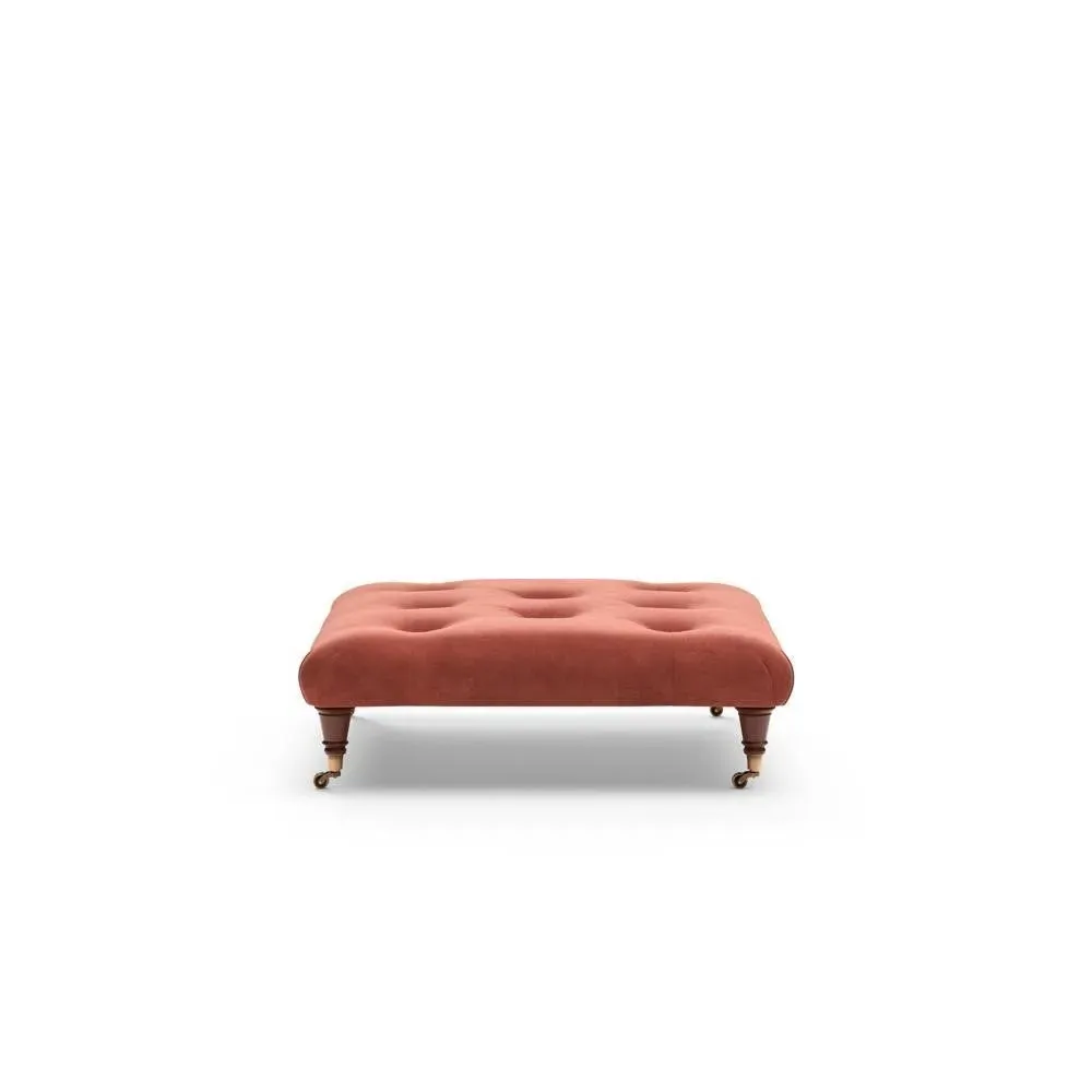 Amelia Foot Stool - Brick, Velvet