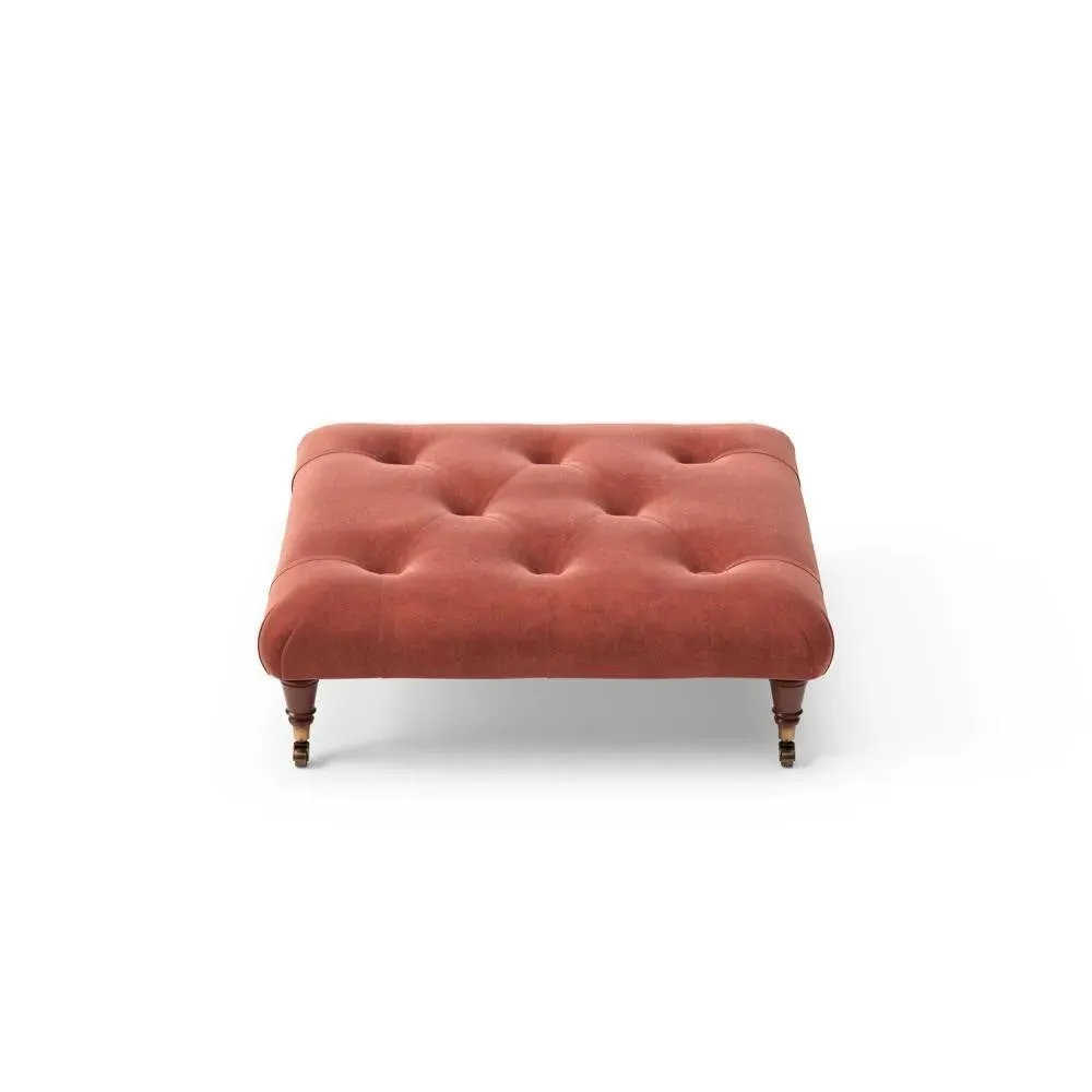 Amelia Foot Stool - Brick, Velvet