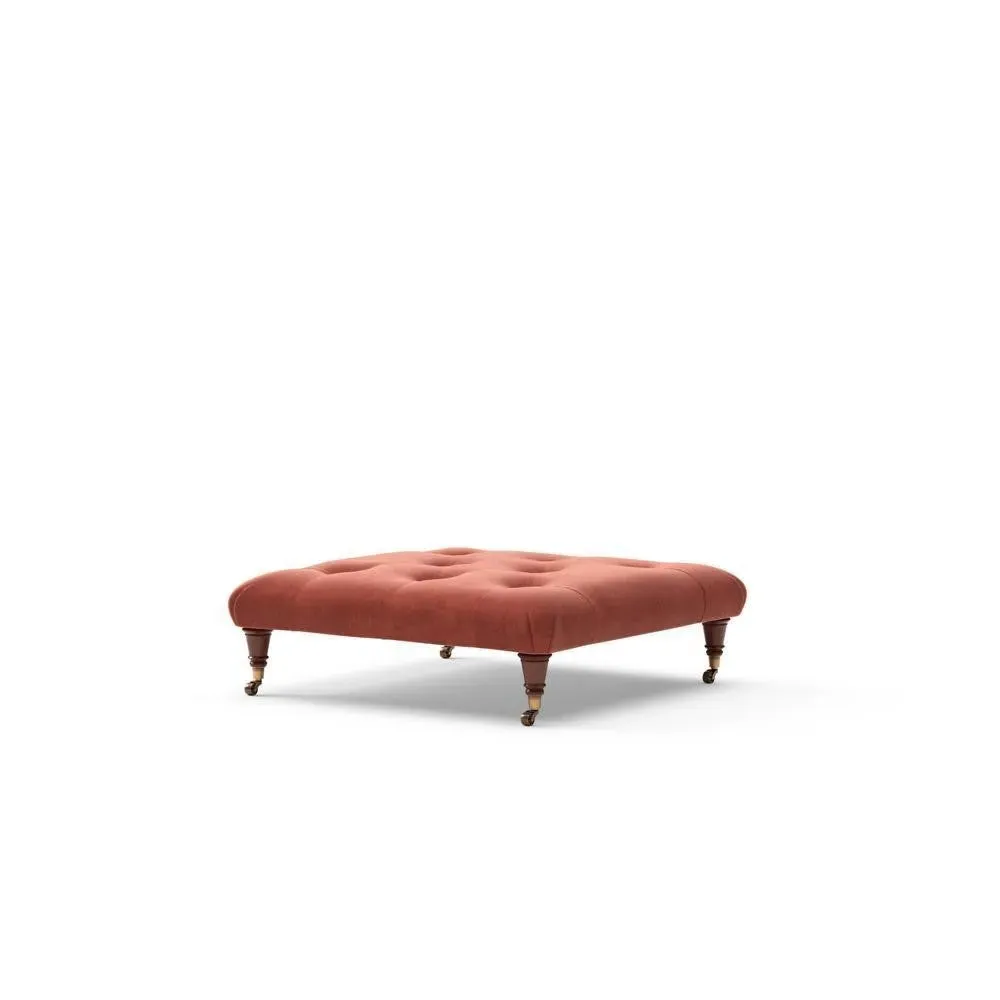 Amelia Foot Stool - Brick, Velvet