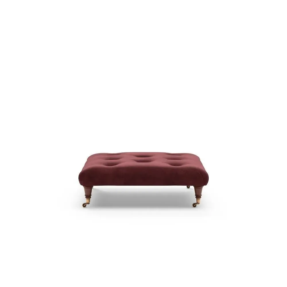 Amelia Foot Stool - Dark Rosehip, Velvet