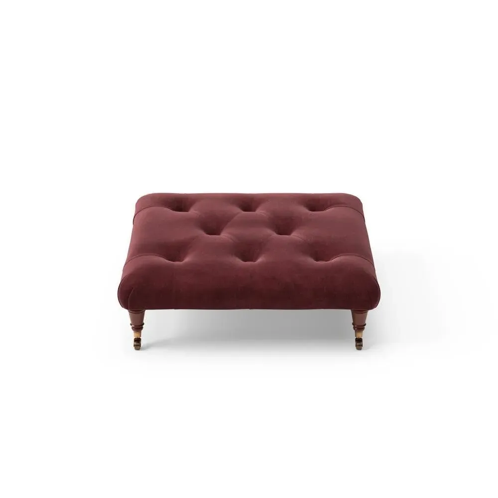 Amelia Foot Stool - Dark Rosehip, Velvet