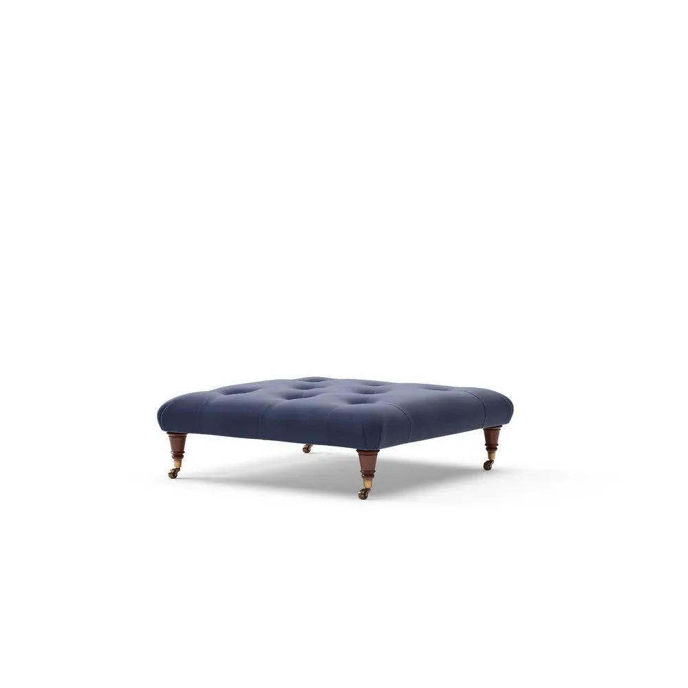 Amelia Foot Stool - Deep Blue, Velvet