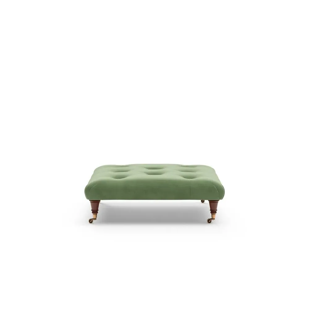 Amelia Foot Stool - Fir, Velvet
