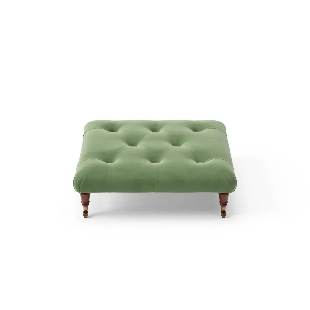 Amelia Foot Stool - Fir, Velvet