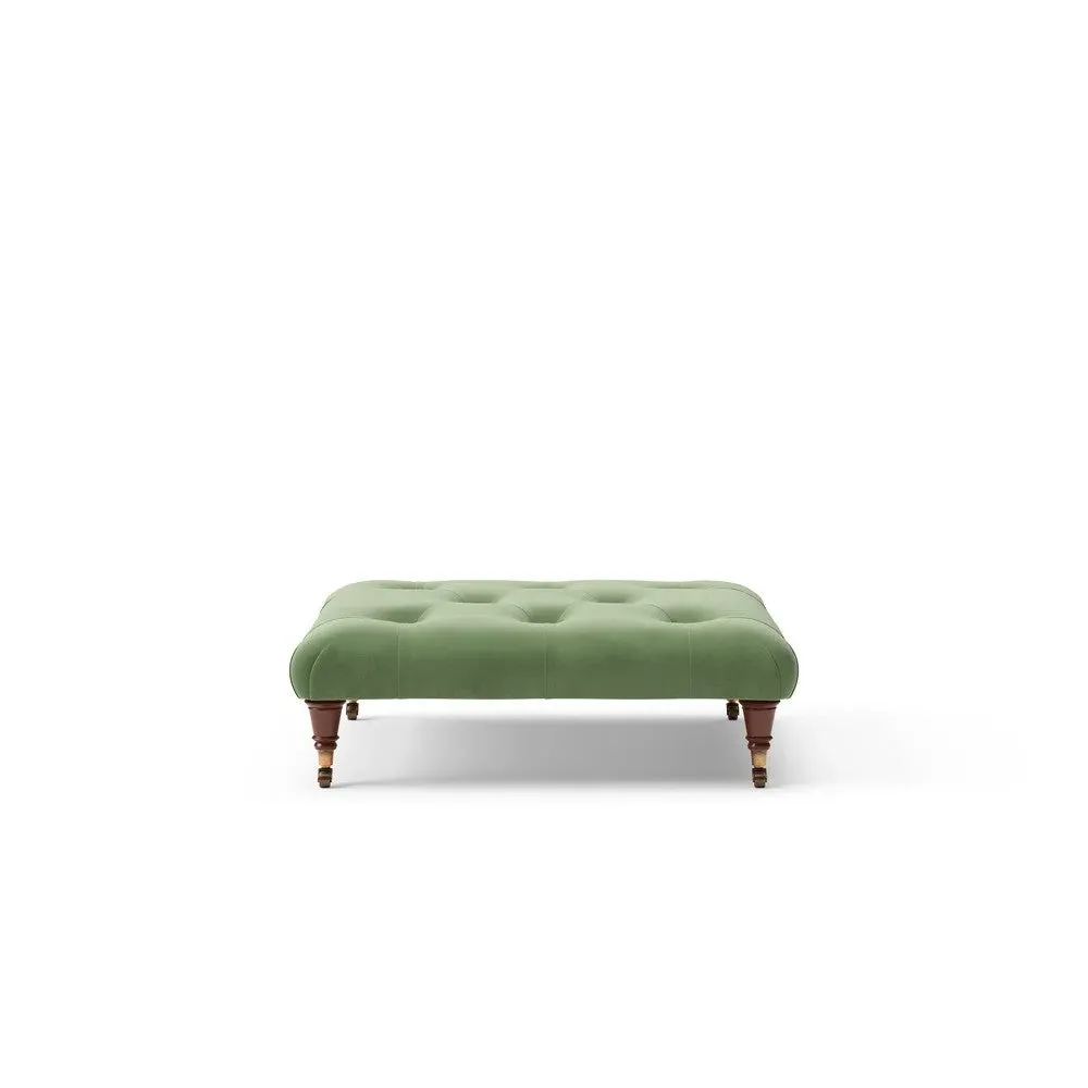 Amelia Foot Stool - Fir, Velvet
