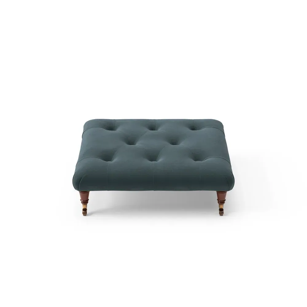 Amelia Foot Stool - Lake, Velvet
