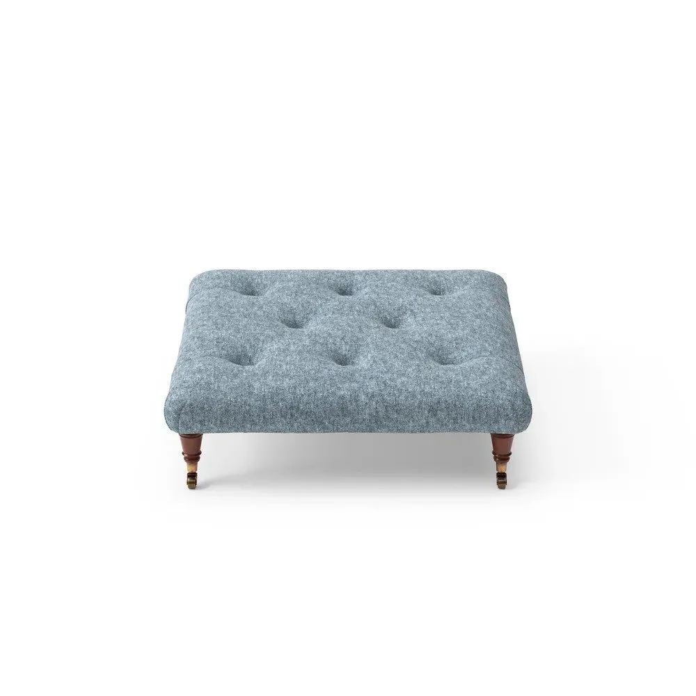 Amelia Foot Stool - Mid Blue, Aquaclean Oxford