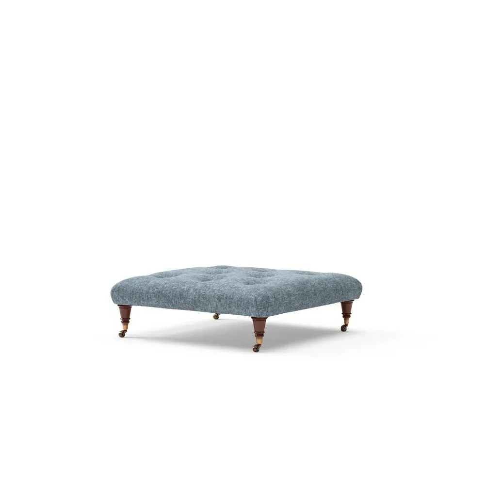 Amelia Foot Stool - Mid Blue, Aquaclean Oxford