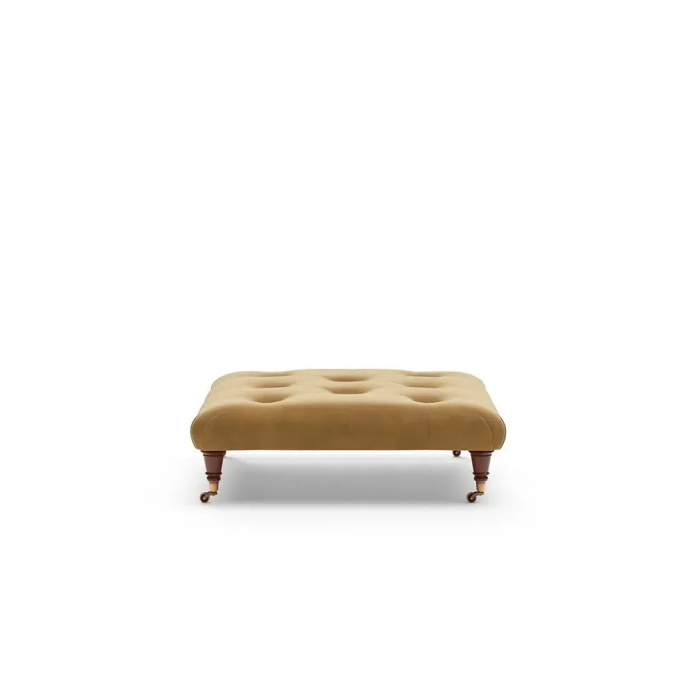 Amelia Foot Stool - Mustard, Velvet