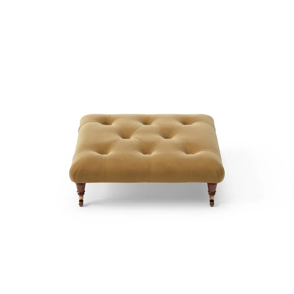 Amelia Foot Stool - Mustard, Velvet