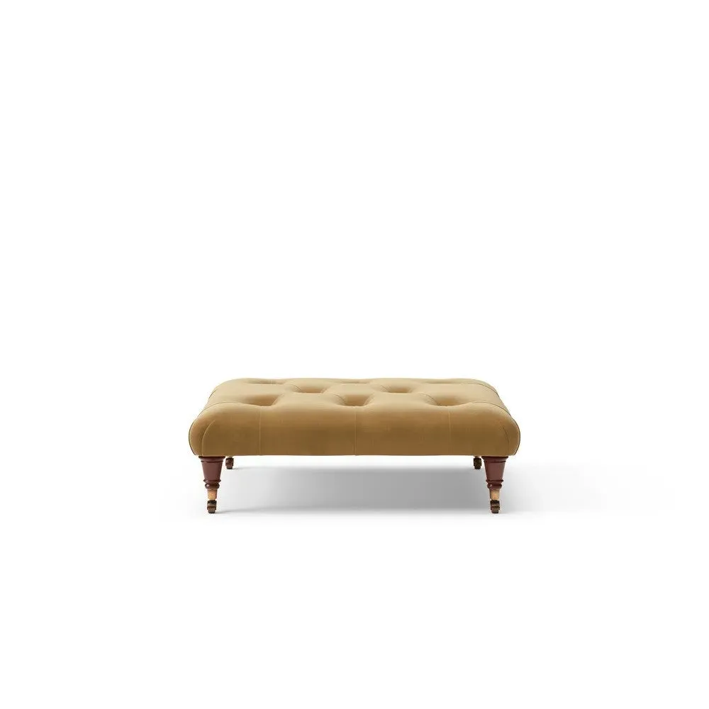 Amelia Foot Stool - Mustard, Velvet