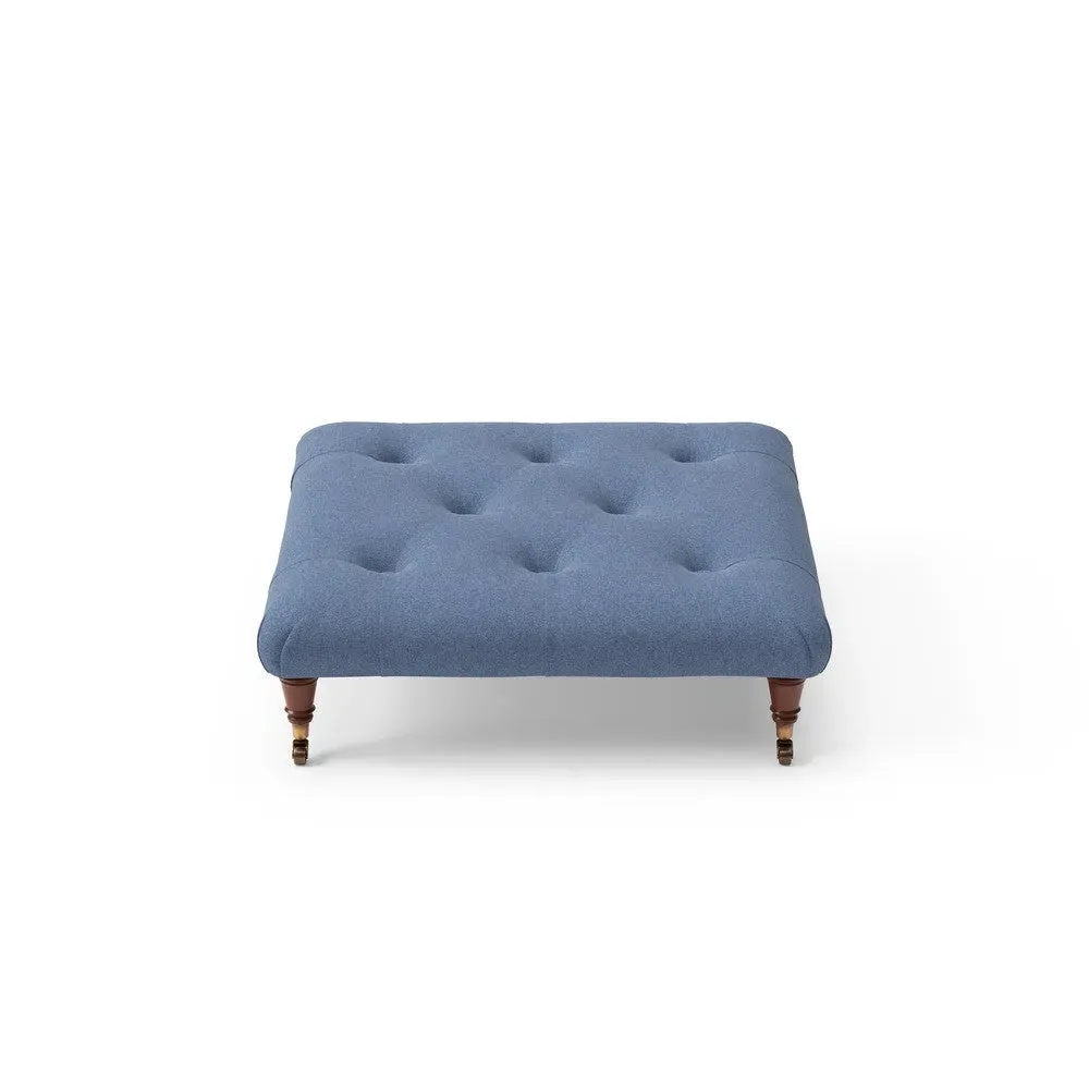 Foot Stool - Dark Blue, Chunky Cotton