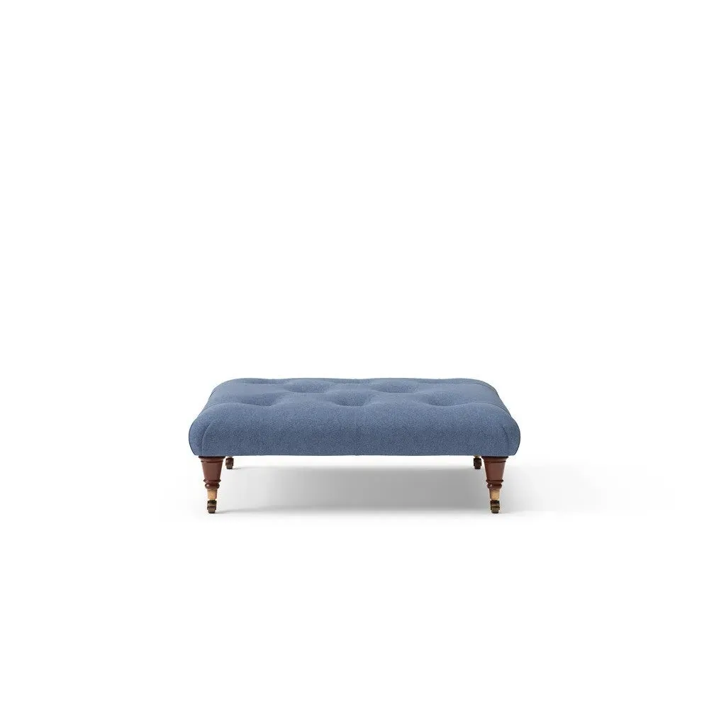 Foot Stool - Dark Blue, Chunky Cotton