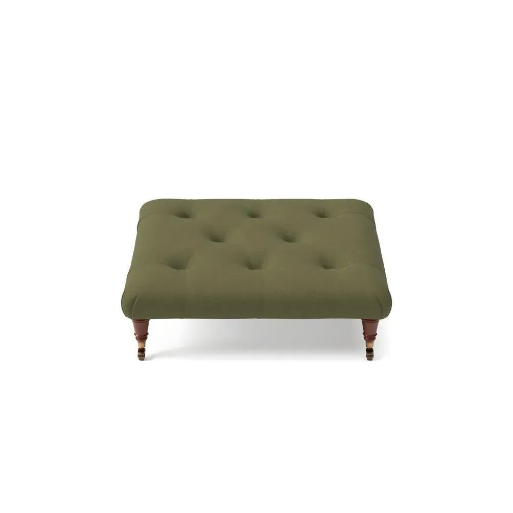 Foot Stool - Forest Green, House Linen Mix