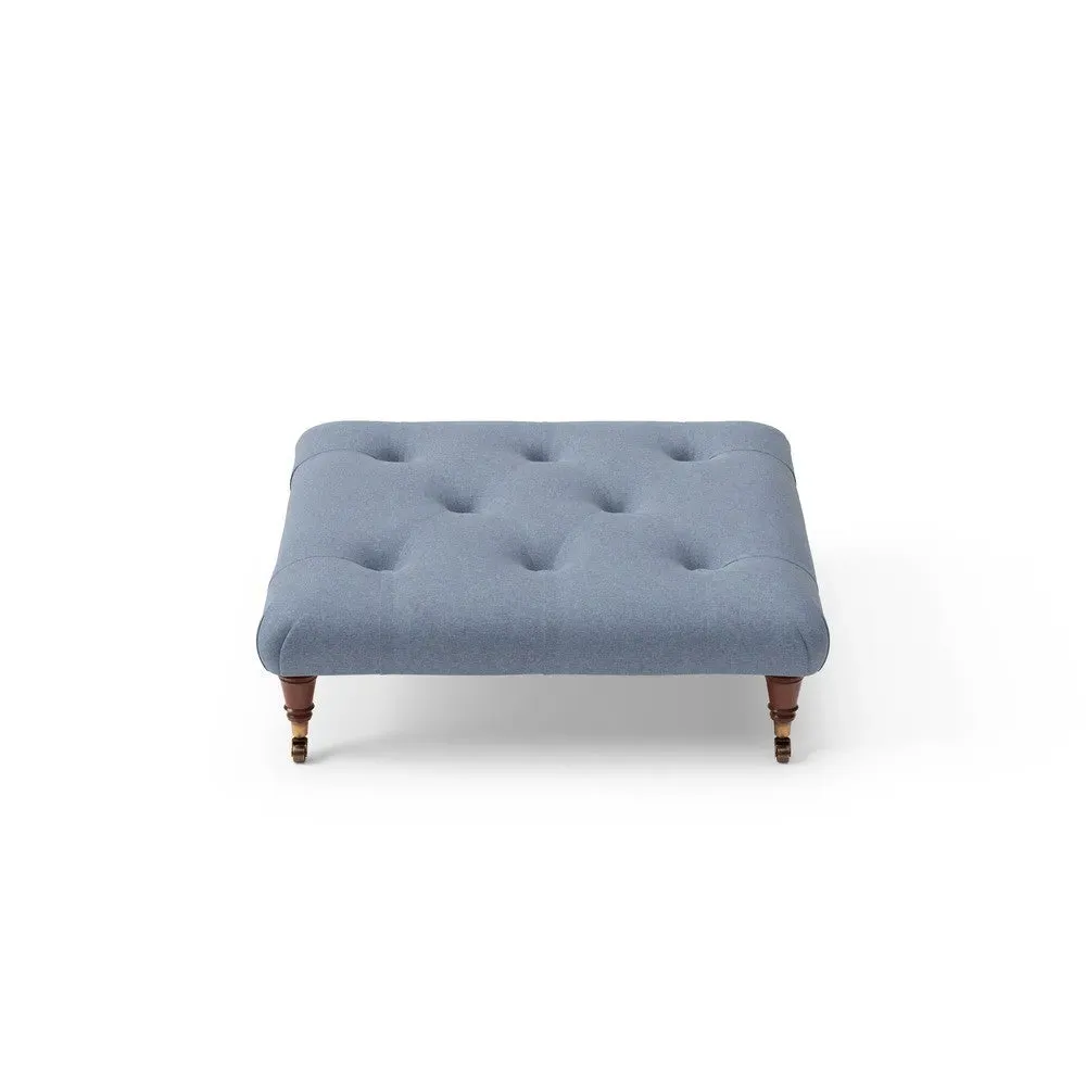 Foot Stool - Indigo, House Linen Mix