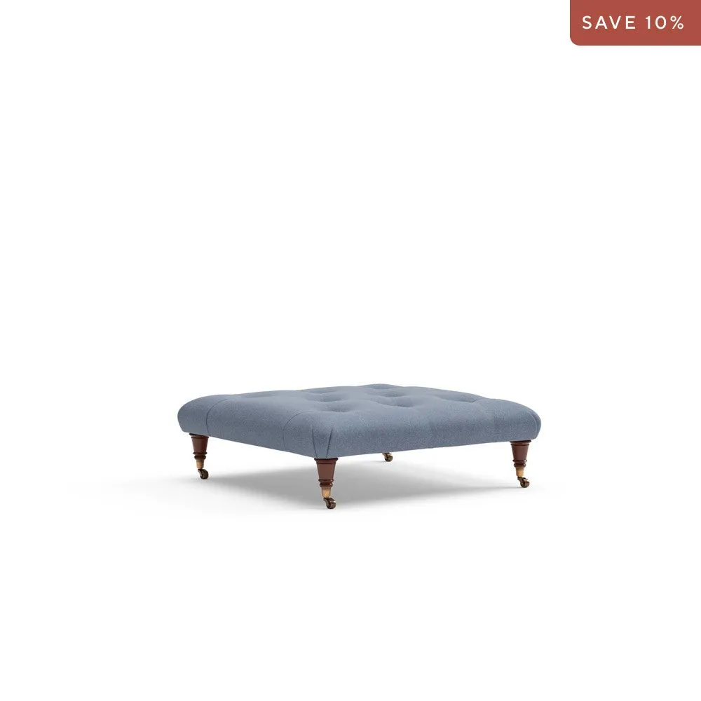 Foot Stool - Indigo, House Linen Mix