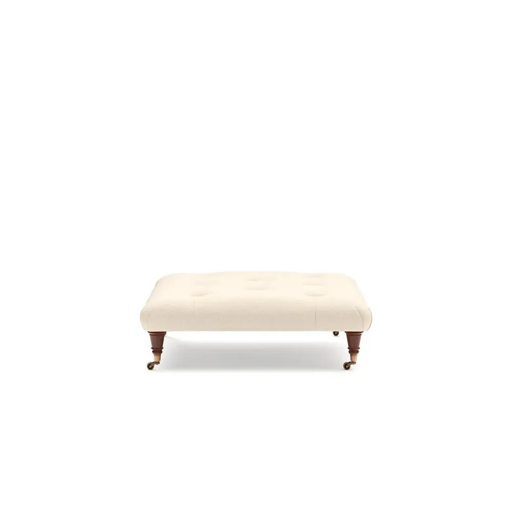 Foot Stool - Lily White, House Linen Mix