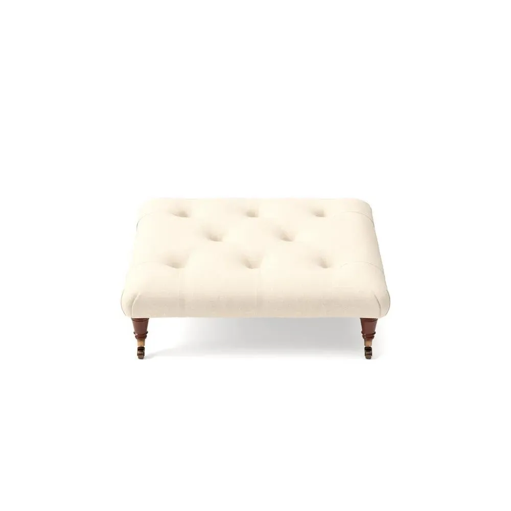Foot Stool - Lily White, House Linen Mix