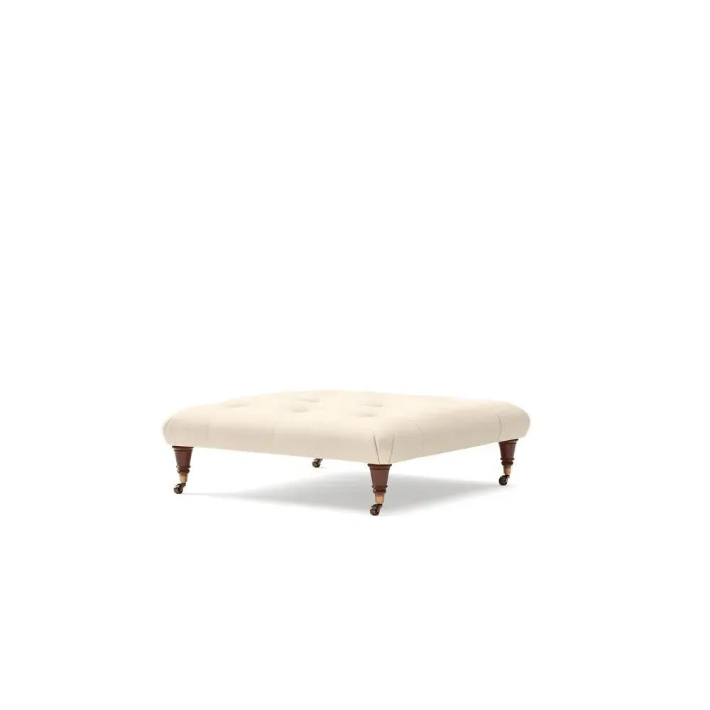 Foot Stool - Lily White, House Linen Mix
