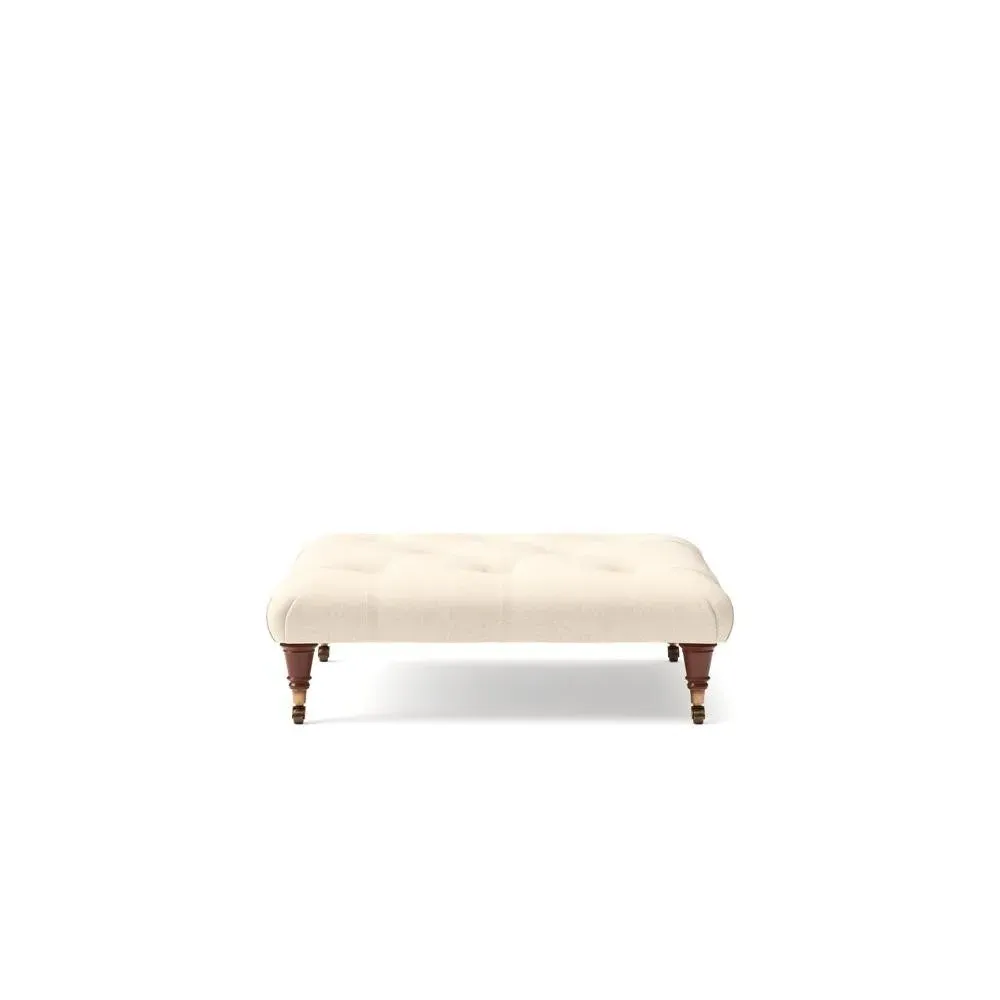 Foot Stool - Lily White, House Linen Mix