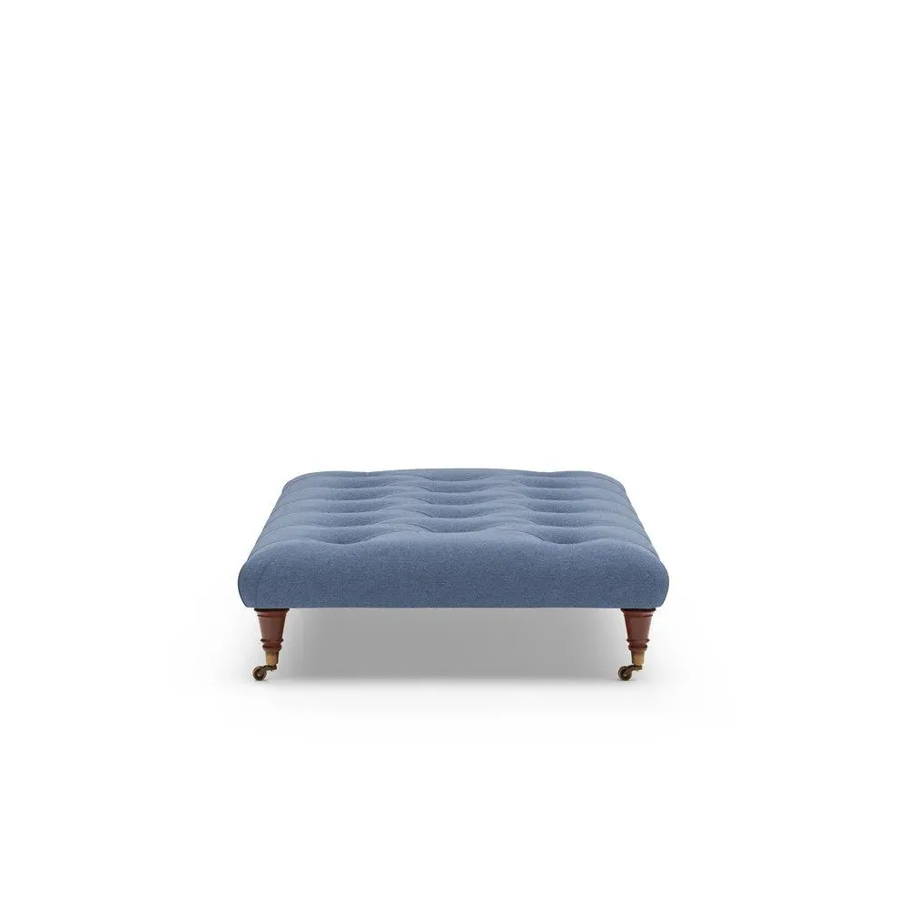 Foot Stool - Dark Blue, Chunky Cotton
