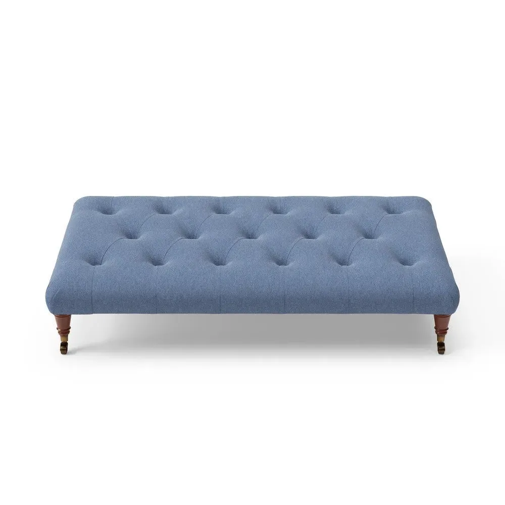 Foot Stool - Dark Blue, Chunky Cotton