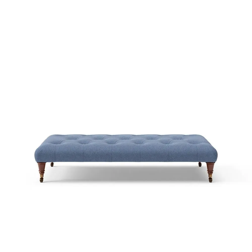 Foot Stool - Dark Blue, Chunky Cotton