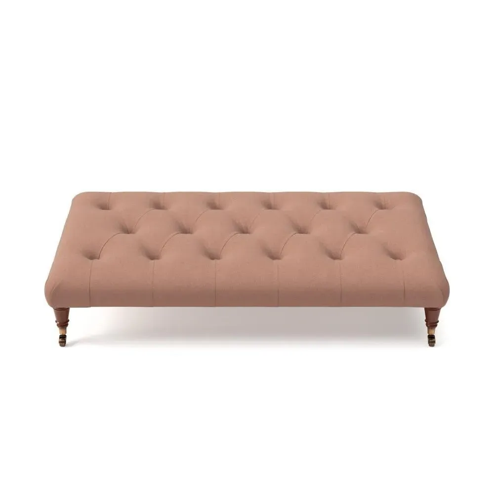 Foot Stool - Dusky Blush Pink, House Linen Mix