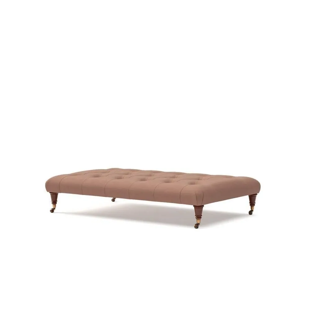 Foot Stool - Dusky Blush Pink, House Linen Mix