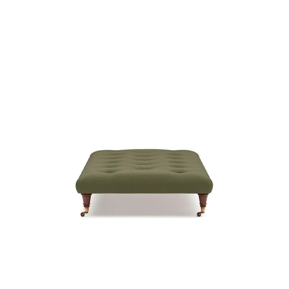Foot Stool - Forest Green, House Linen Mix