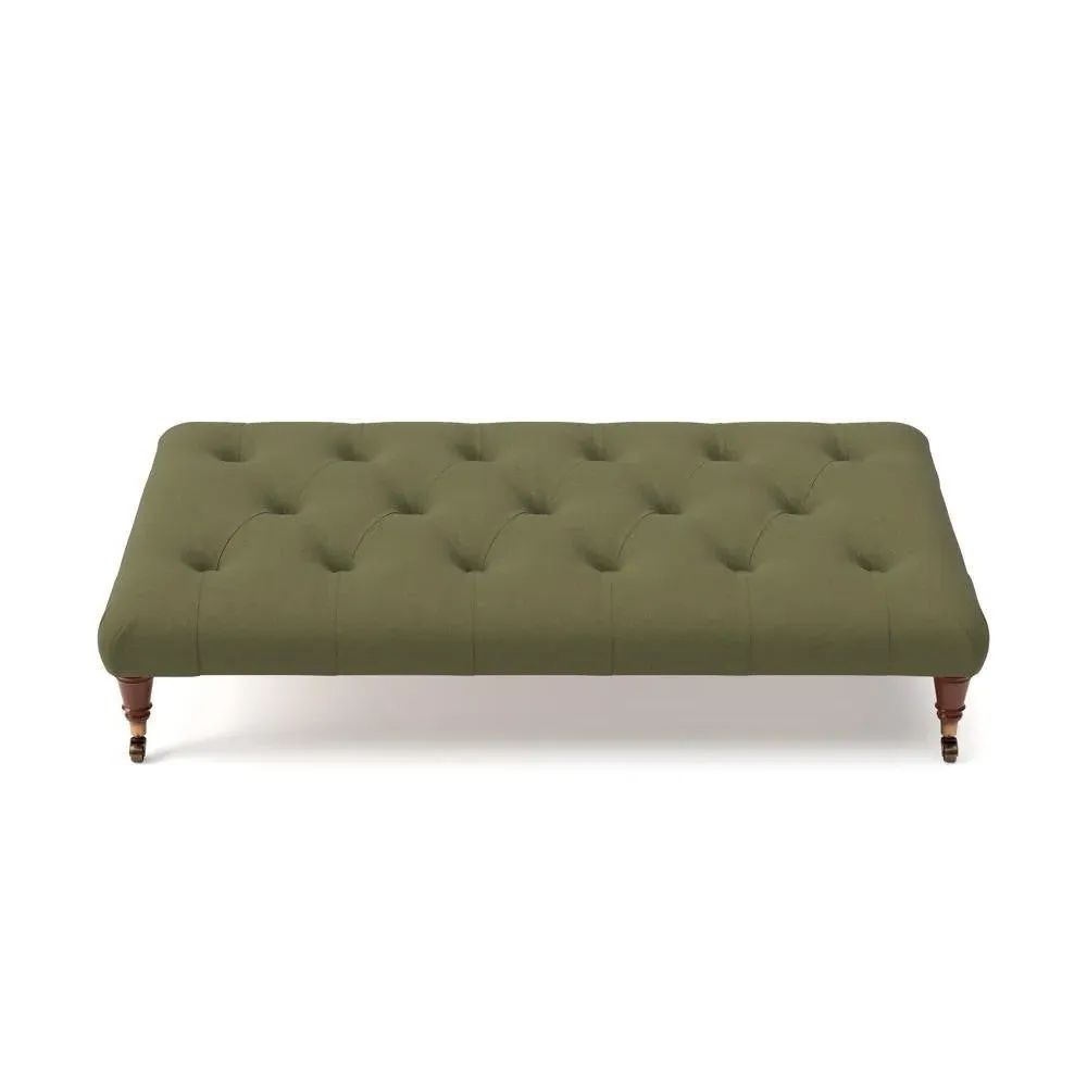 Foot Stool - Forest Green, House Linen Mix