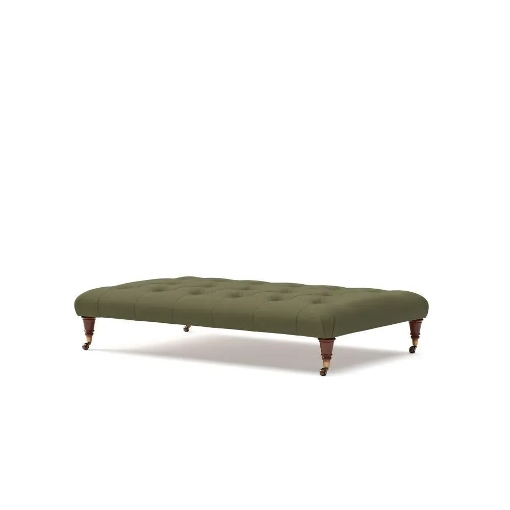 Foot Stool - Forest Green, House Linen Mix