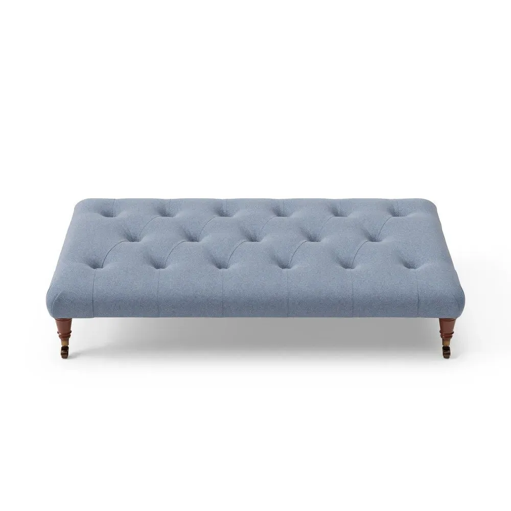 Foot Stool - Indigo, House Linen Mix