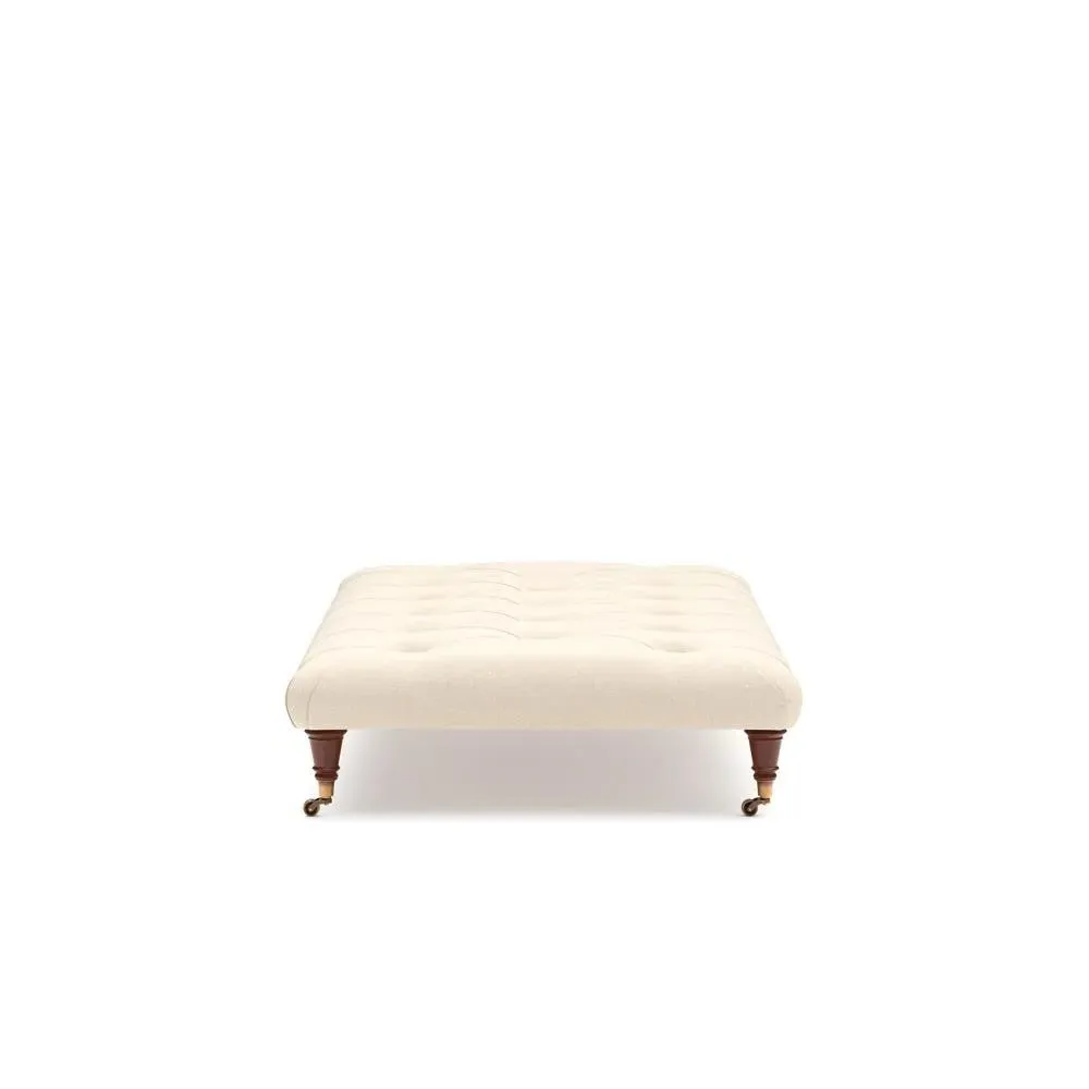 Foot Stool - Lily White, House Linen Mix