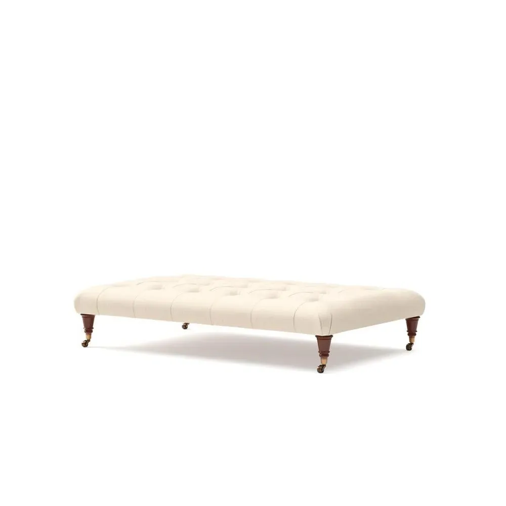Foot Stool - Lily White, House Linen Mix