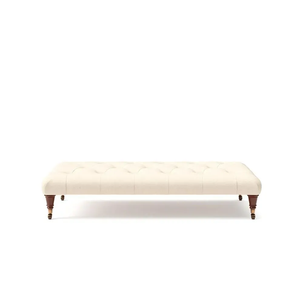 Foot Stool - Lily White, House Linen Mix