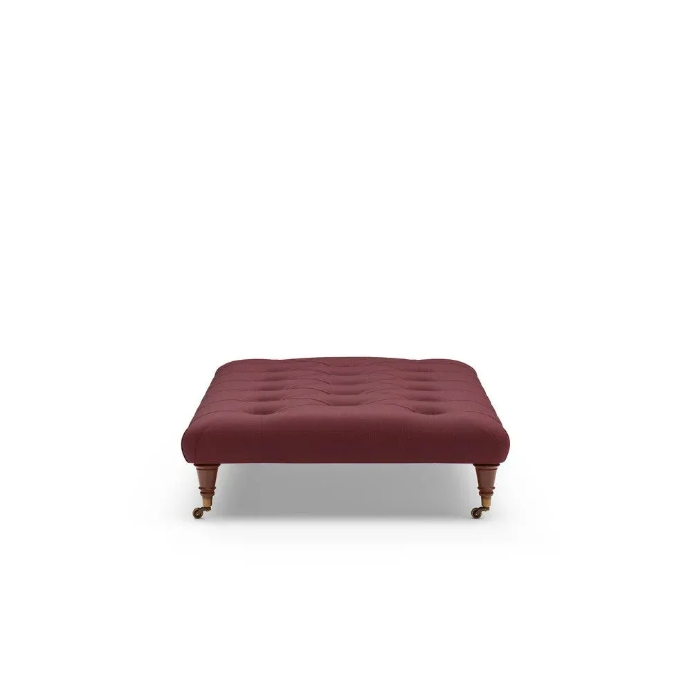 Foot Stool - Rosehip Red, House Linen Mix