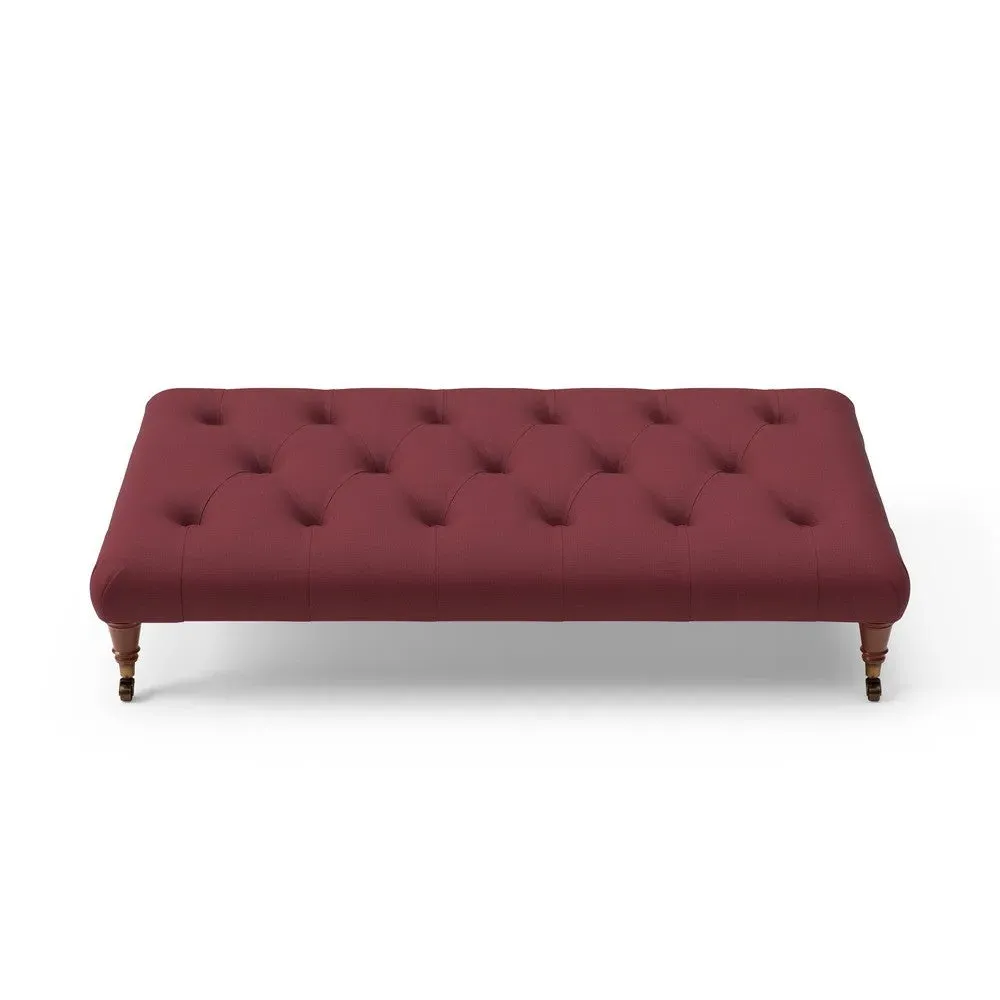 Foot Stool - Rosehip Red, House Linen Mix