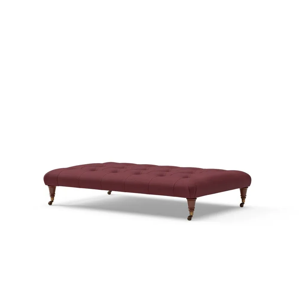 Foot Stool - Rosehip Red, House Linen Mix