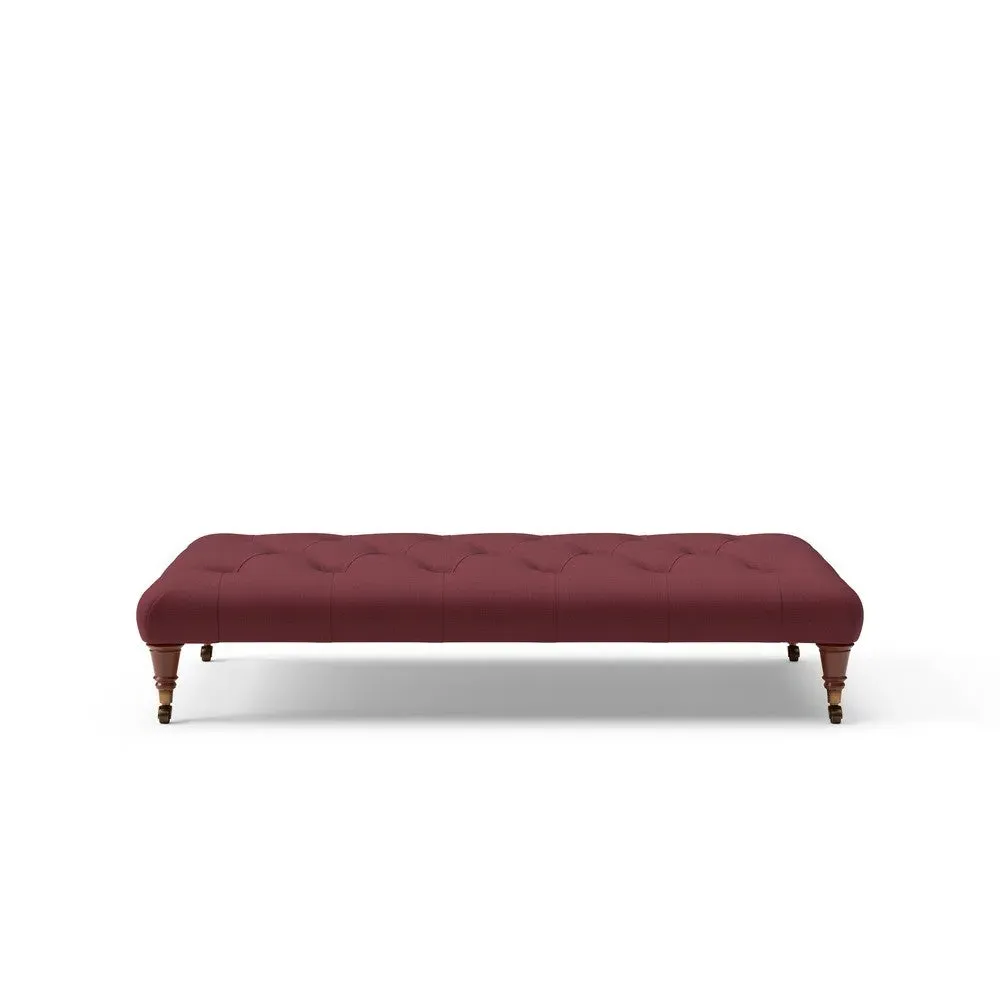 Foot Stool - Rosehip Red, House Linen Mix