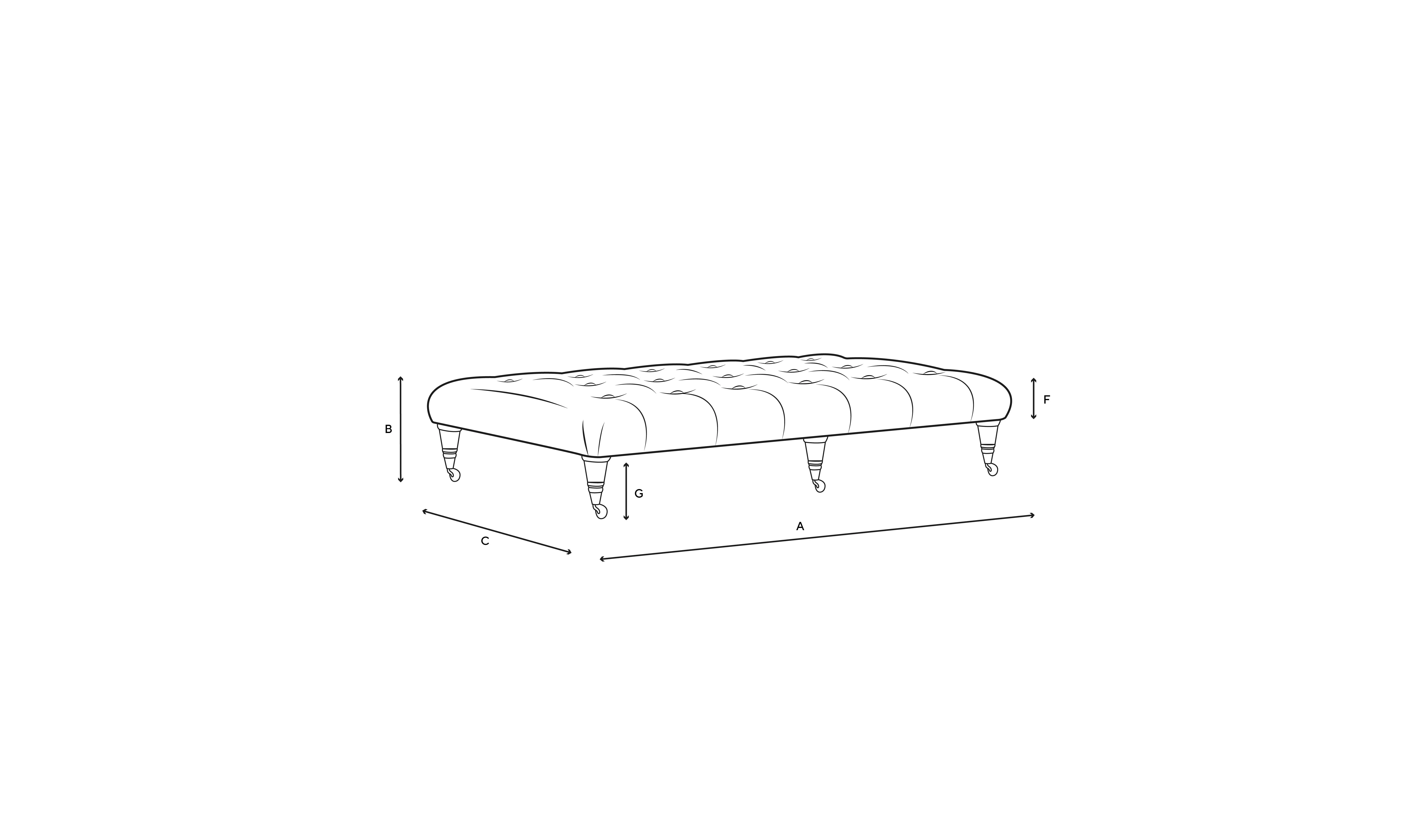 Amelia Large Foot Stool Button-Tufted - Sage, Aquaclean Oxford by The Cotswold Company, image 4