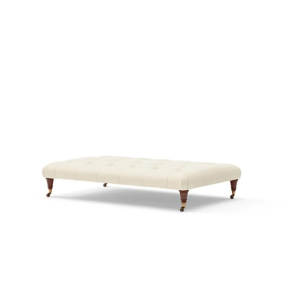 Large Foot Stool - Cream, House Weave