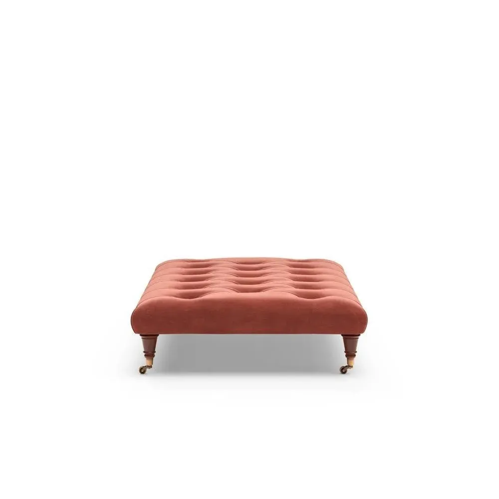 Large Foot Stool - Red, Velvet