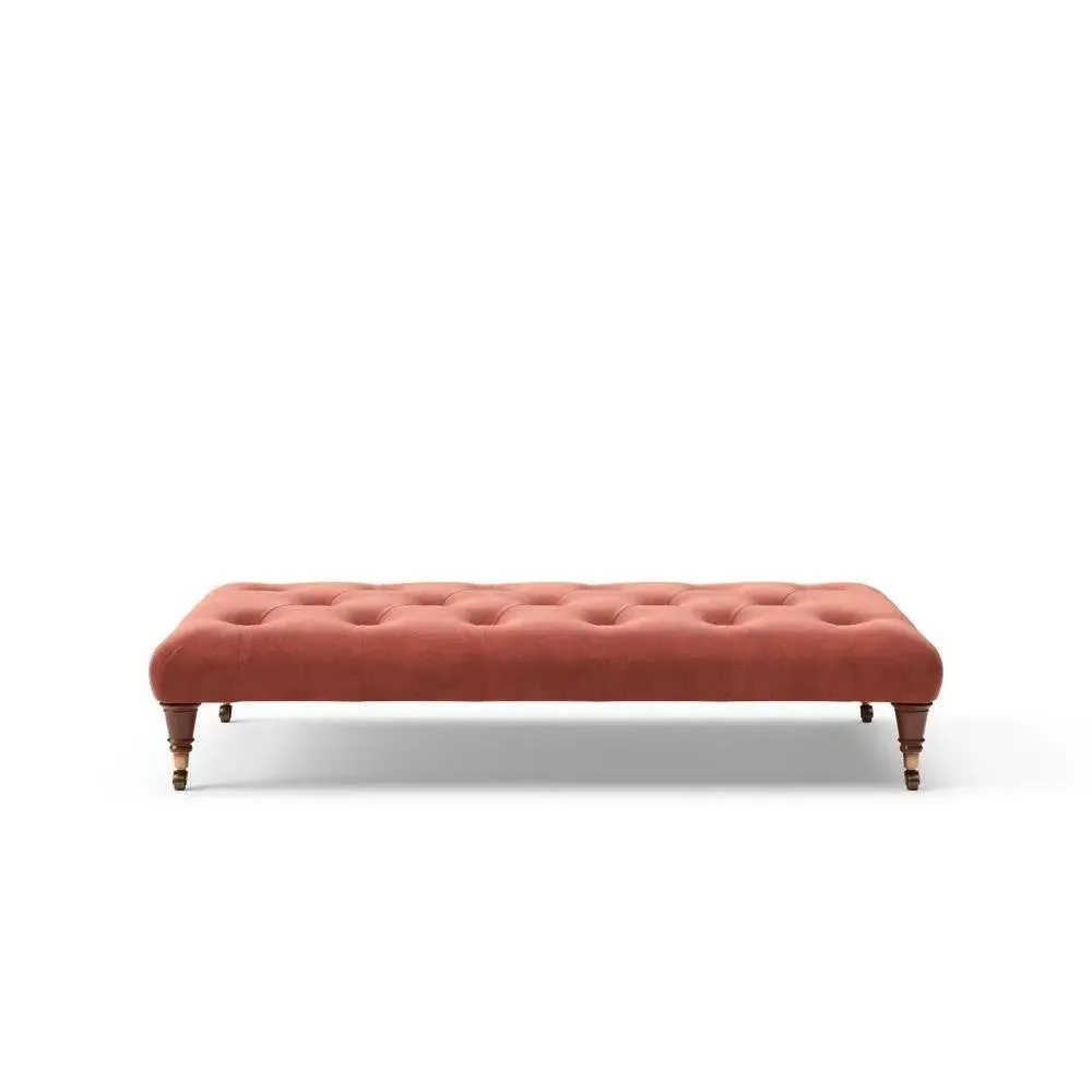 Large Foot Stool - Red, Velvet