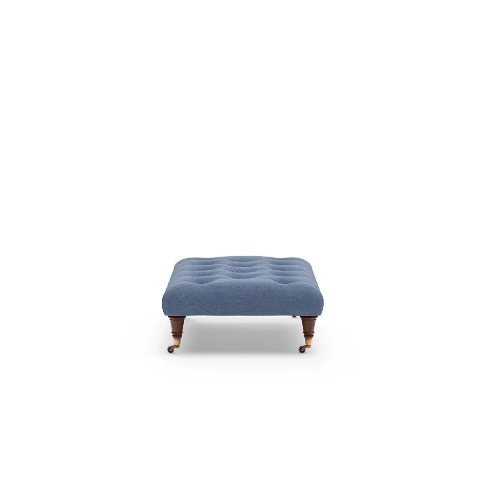Foot Stool - Dark Blue, Chunky Cotton