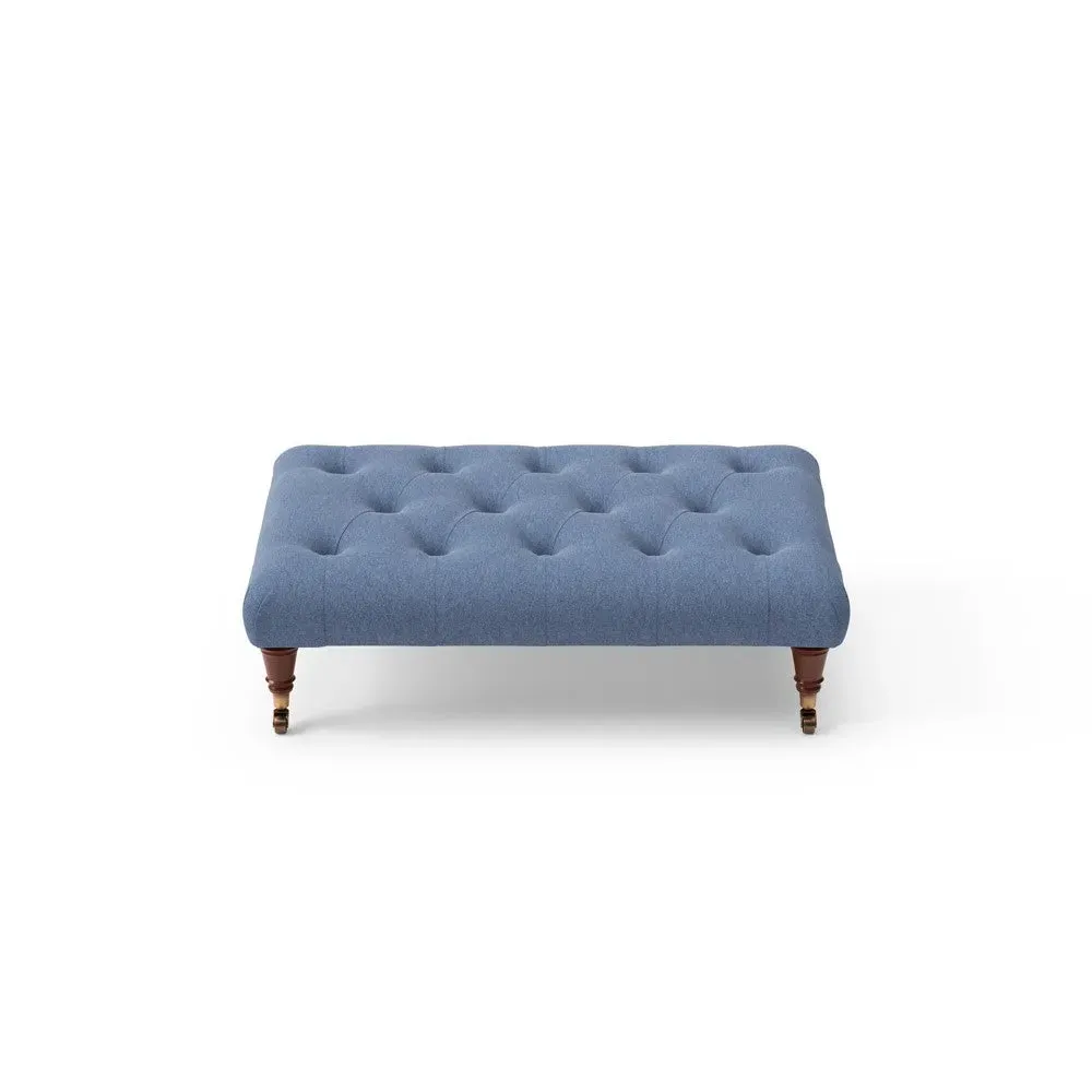 Foot Stool - Dark Blue, Chunky Cotton