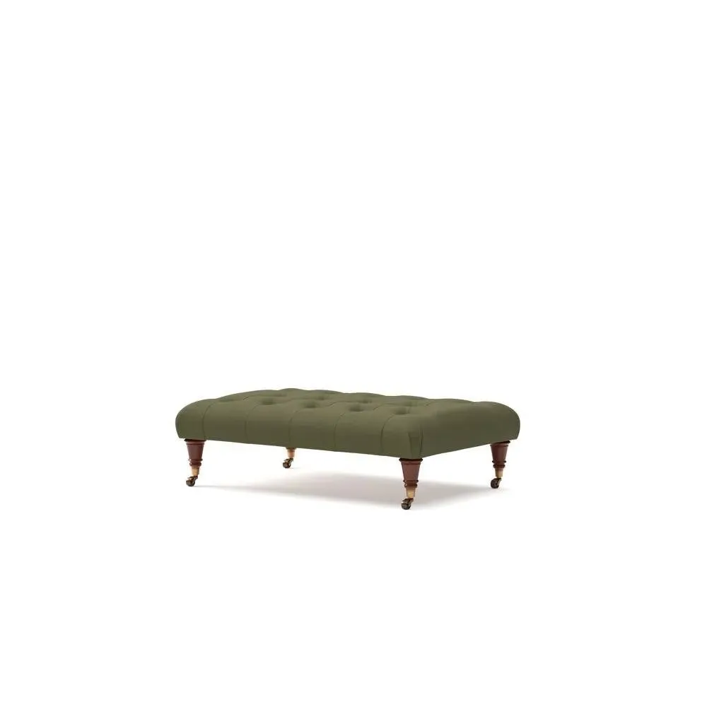 Foot Stool - Forest Green, House Linen Mix