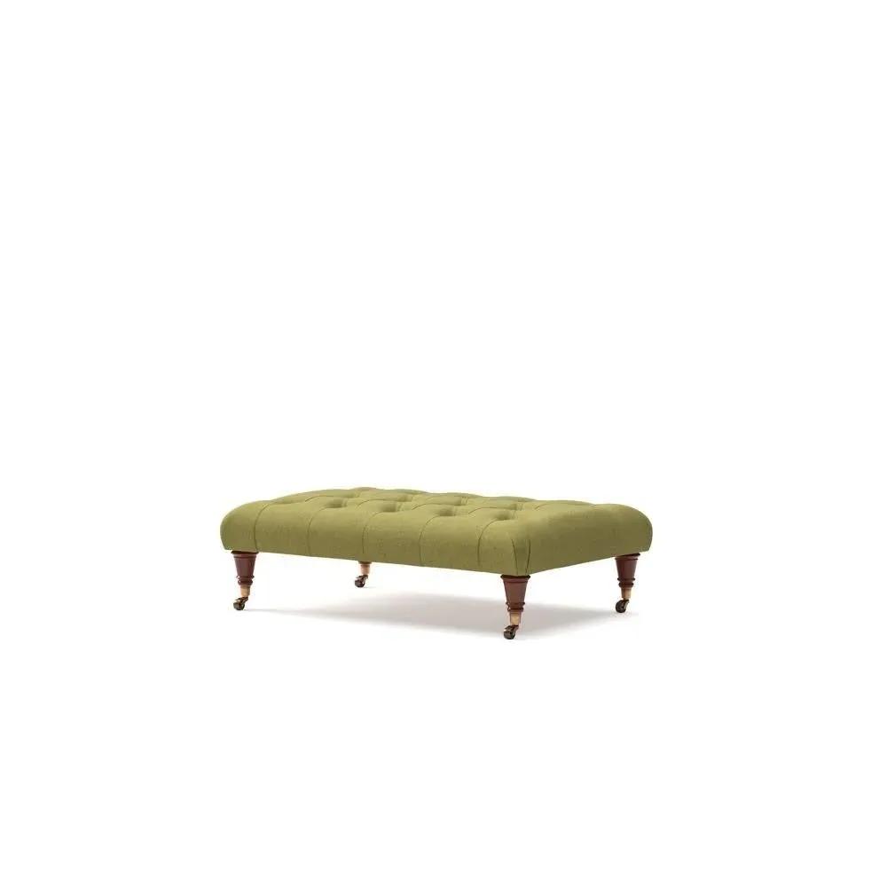 Foot Stool - Green, House Linen Mix