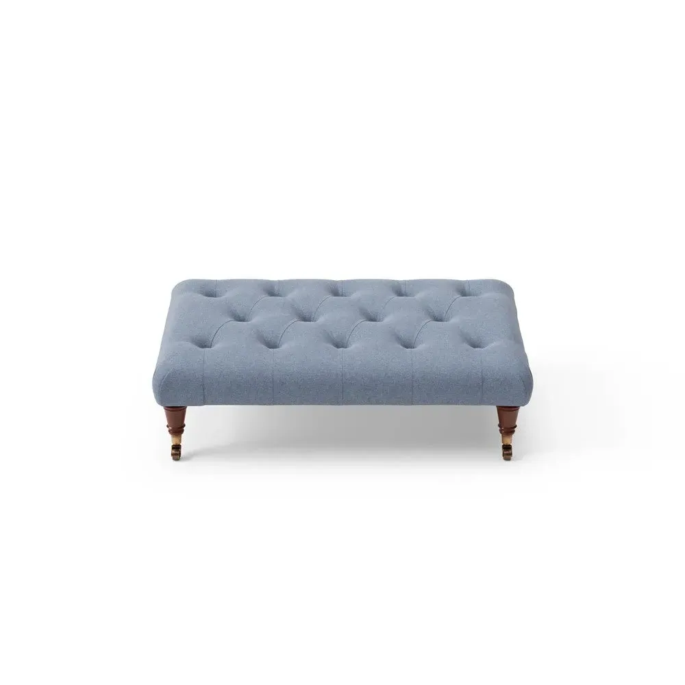 Foot Stool - Indigo, House Linen Mix